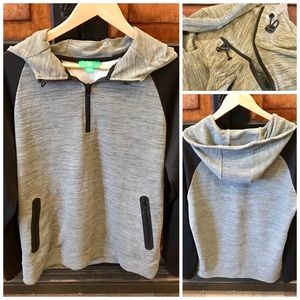 Men’s quarter length zipper hoodie pullover jacket